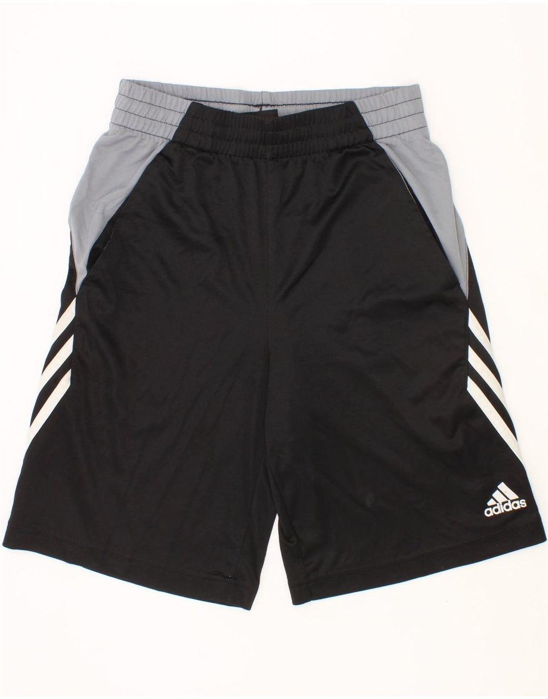 Shorts esportivos masculinos ADIDAS 7-8 anos pequeno preto colorblock poliéster