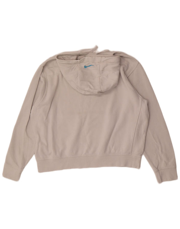 Suéter Nike masculino com capuz gráfico grande algodão branco