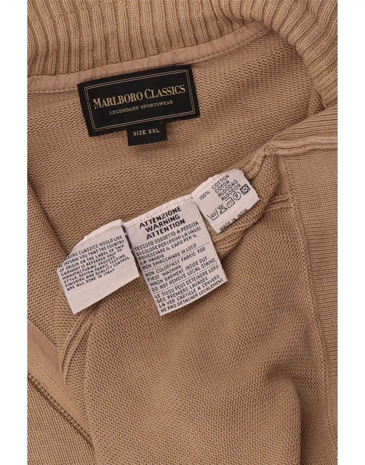 Suéter cardigã masculino Marlboro Classics 2XL algodão bege