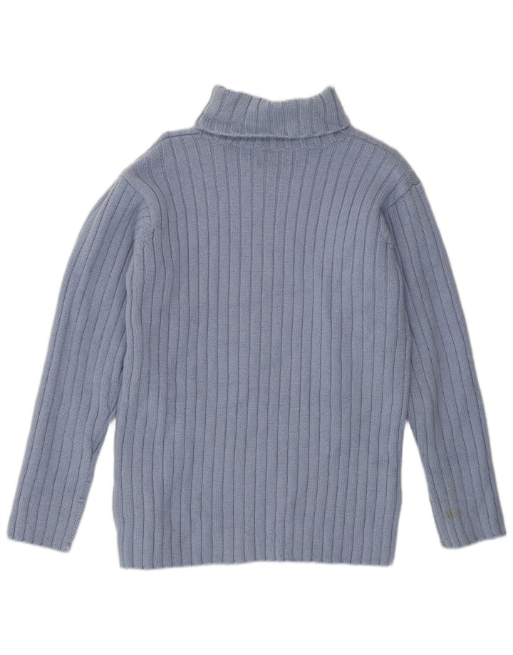 Suéter feminino JIGSAW com gola redonda Reino Unido 14 lã azul médio