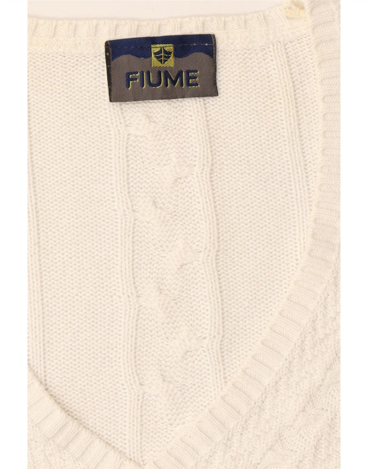 Suéter feminino Fiume com decote em V UK 20 2XL branco Fair Isle