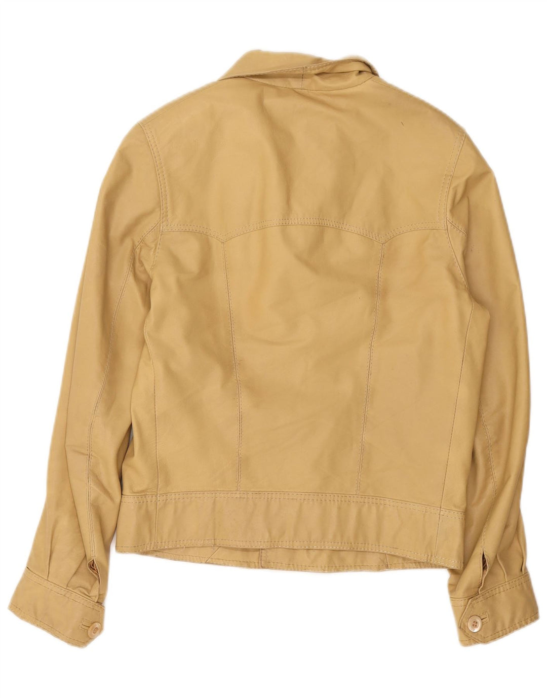 Jaqueta bomber feminina vintage UK 10 pequena bege