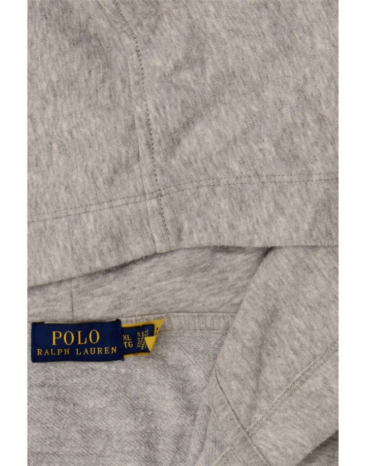POLO RALPH LAUREN Womens Oversized Crop Hoodie Jumper UK 18 XL Grey Cotton Vintage Polo Ralph Lauren and Second-Hand Polo Ralph Lauren from Messina Hembry 