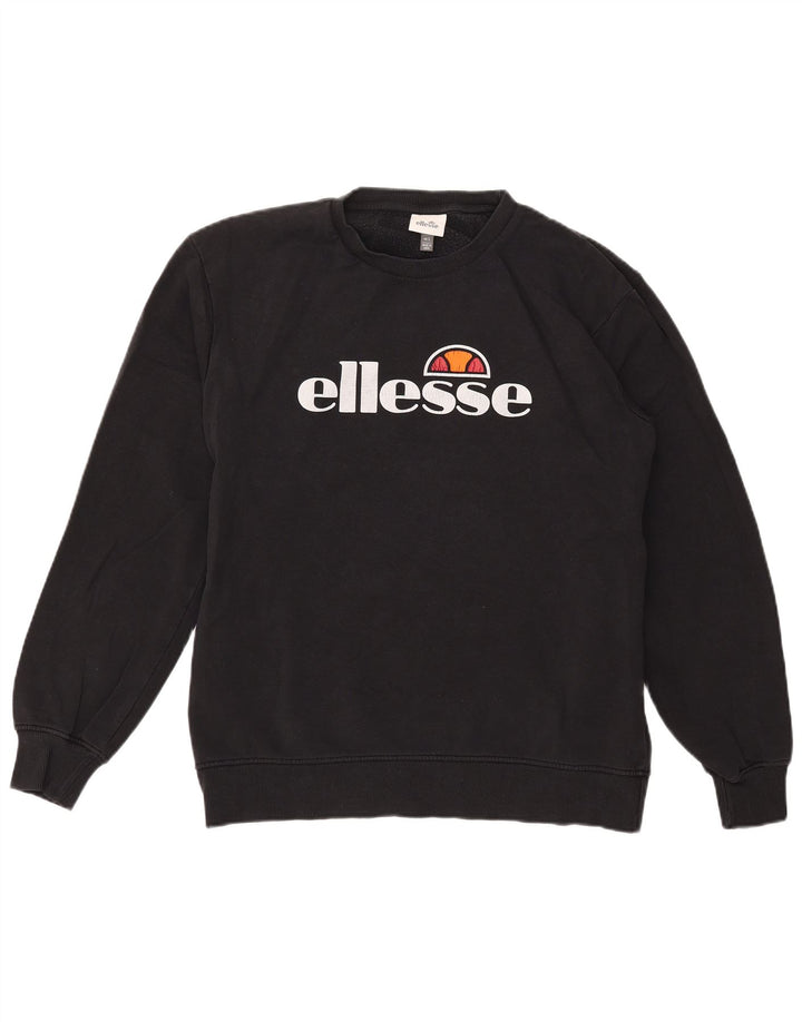 ELLESSE moletom gráfico masculino jumper grande algodão preto