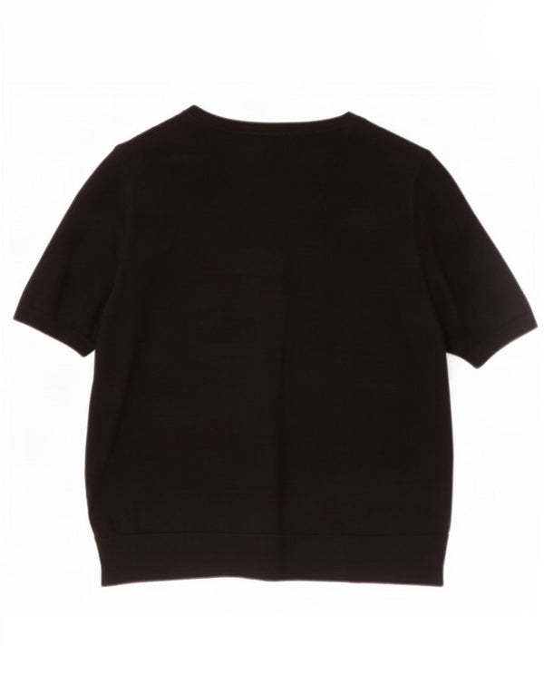 Camiseta feminina Marks & Spencer UK 14 grande viscose preta