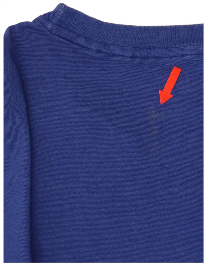 Lee Camiseta Feminina Oversized Top UK 10 Pequeno Algodão Azul