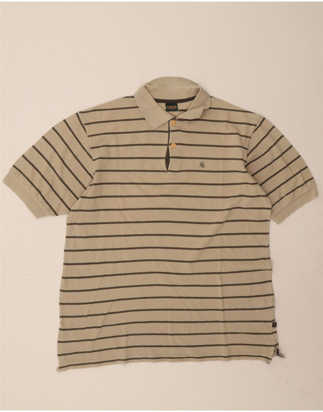 Camisa polo masculina Invicta 2XL algodão listrado bege