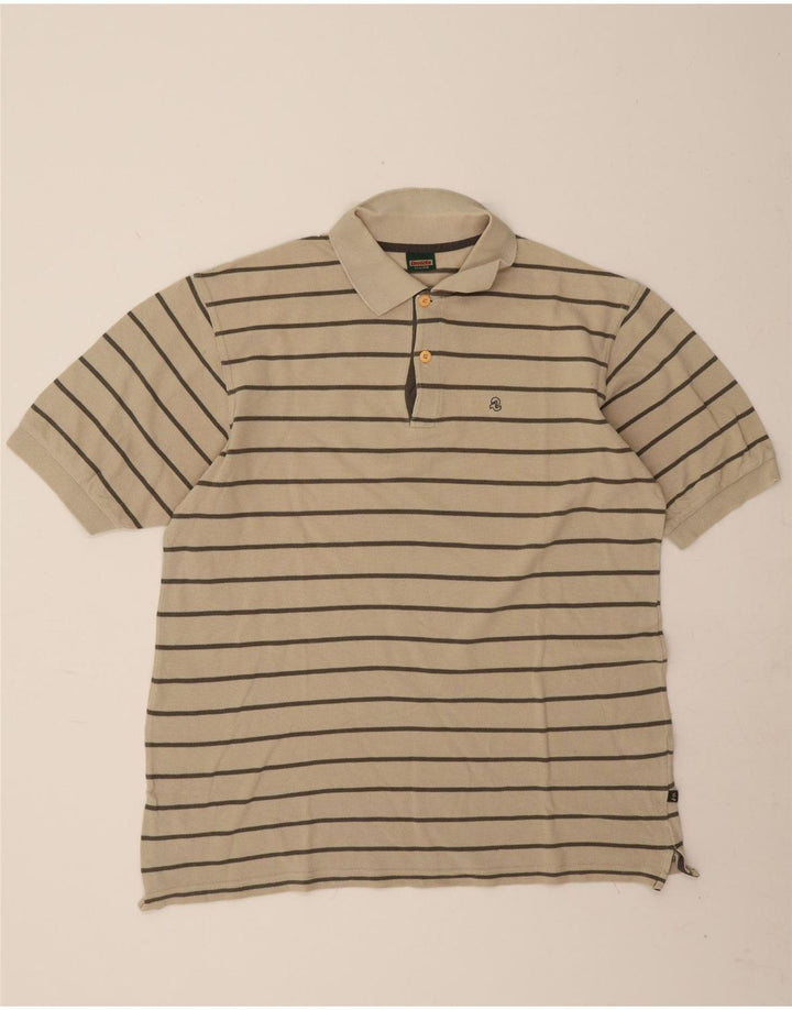 Camisa polo masculina Invicta 2XL algodão listrado bege