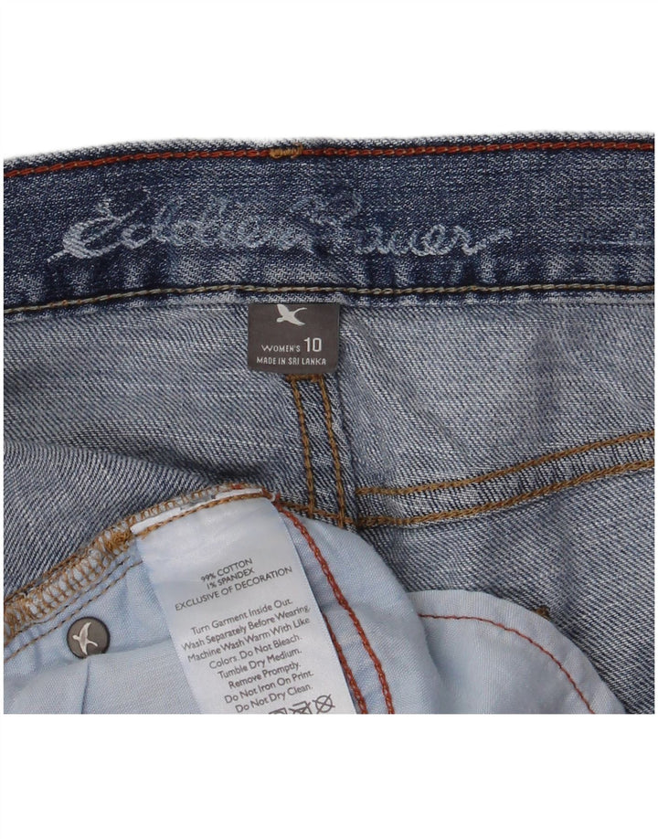Shorts jeans feminino Eddie Bauer EUA 12 grande W34 algodão azul