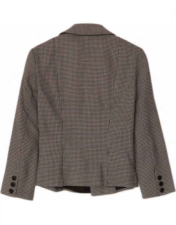 Jaqueta blazer feminina Zara com peito duplo UE 40 médio preto houndstooth
