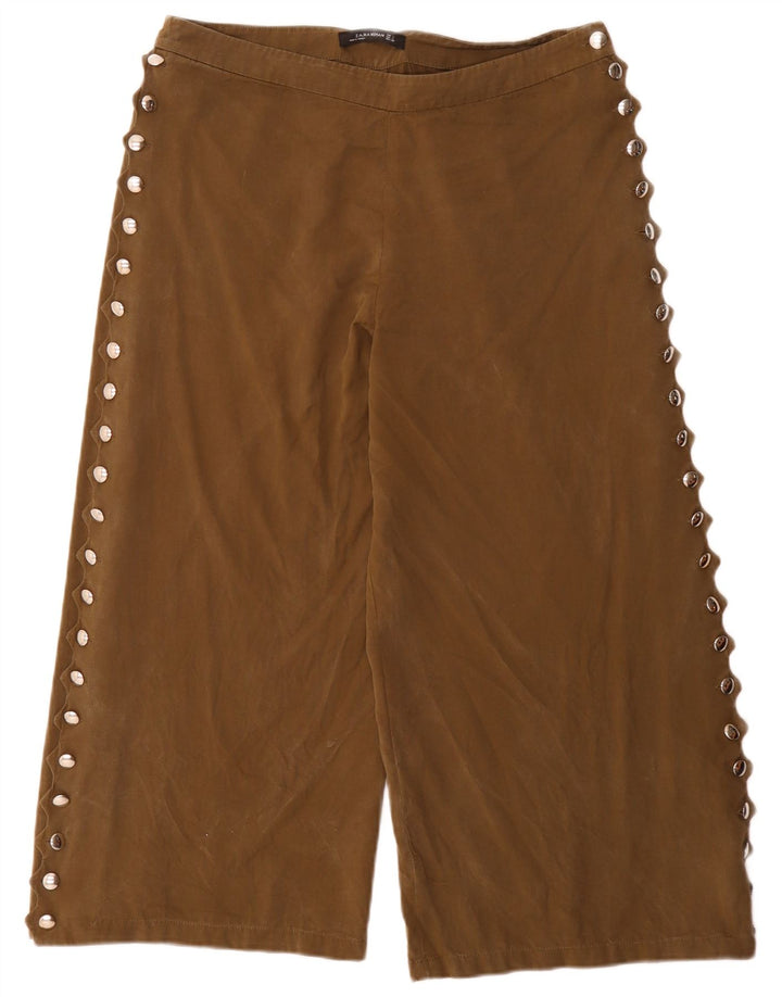 Calça capri feminina Zara grande W32 L24 cáqui