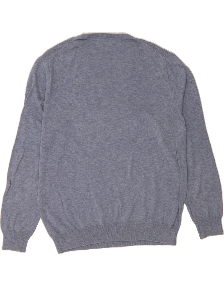 J. CREW Mens V-Neck Jumper Sweater XL Blue Cotton Vintage J. Crew and Second-Hand J. Crew from Messina Hembry 