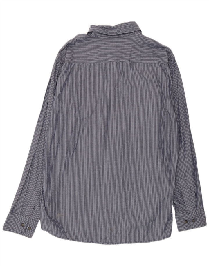 Camisa masculina Wrangler XL algodão listrado azul