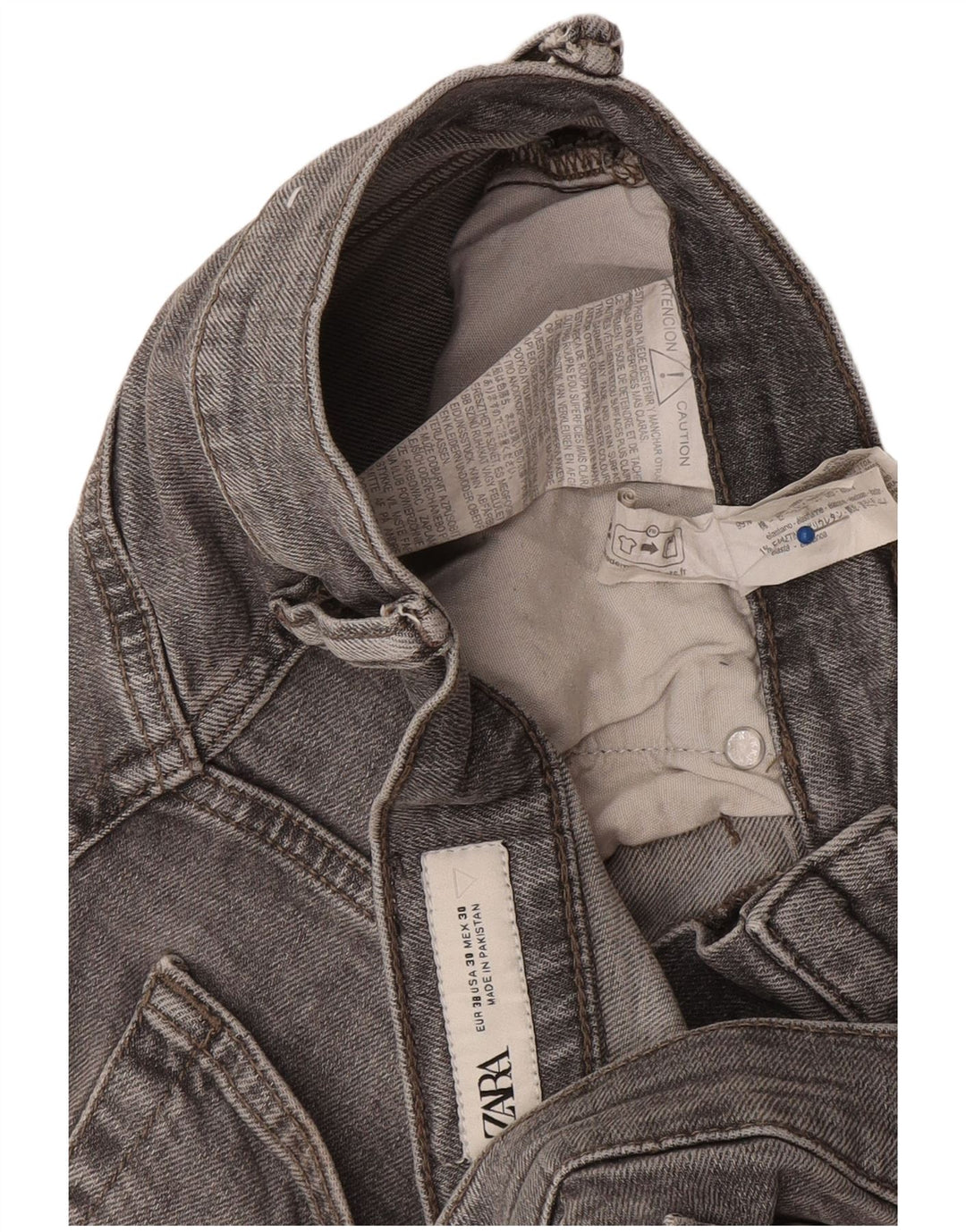 Zara Mens Slim Jeans EU 38 Pequeno W30 L29 Algodão Cinza