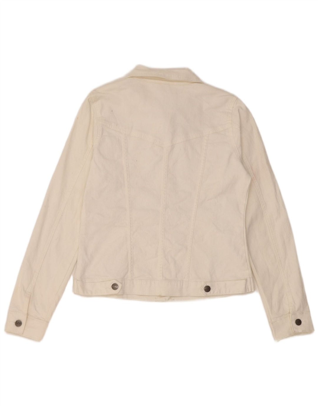 Lee Womens Riders Denim Jacket UK 10 pequeno algodão branco