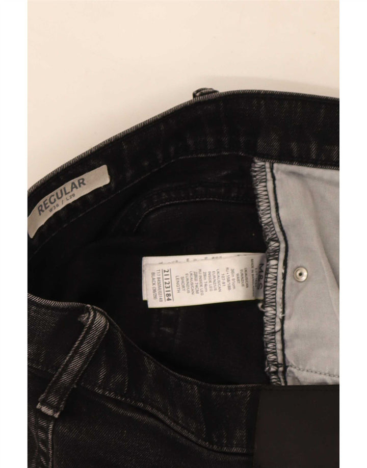 Jeans retos masculinos Marks & Spencer W36 L27 algodão preto