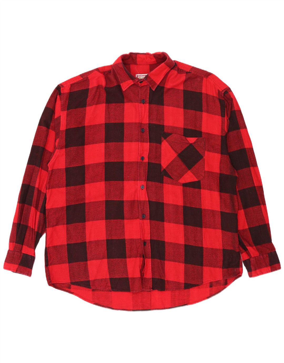 Camisa masculina vintage de flanela XL algodão vermelho guingão