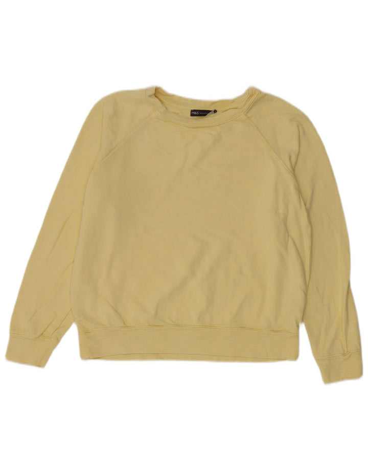 Suéter feminino Marks & Spencer Reino Unido 14 grande algodão amarelo