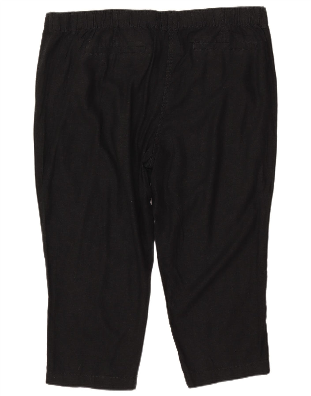 Calça Capri Feminina Marks & Spencer Slim UK 20 2XL W40 L22 Linho Preto