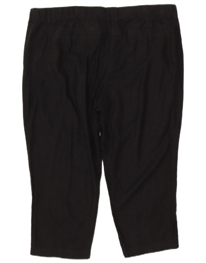 Calça Capri Feminina Marks & Spencer Slim UK 20 2XL W40 L22 Linho Preto