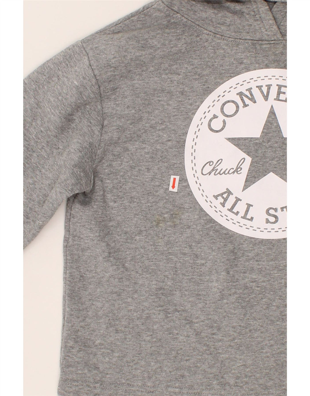 CONVERSE Girls Graphic Hoodie Jumper 13-14 Years XL Grey Cotton Vintage Converse and Second-Hand Converse from Messina Hembry 