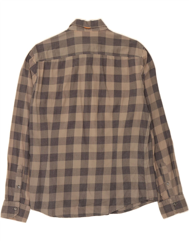 HUGO BOSS Mens Slim Fit Shirt Medium Grey Check Cotton Vintage Hugo Boss and Second-Hand Hugo Boss from Messina Hembry 