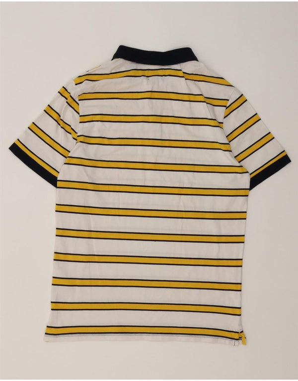 Camisa polo masculina Guess grande algodão listrado branco