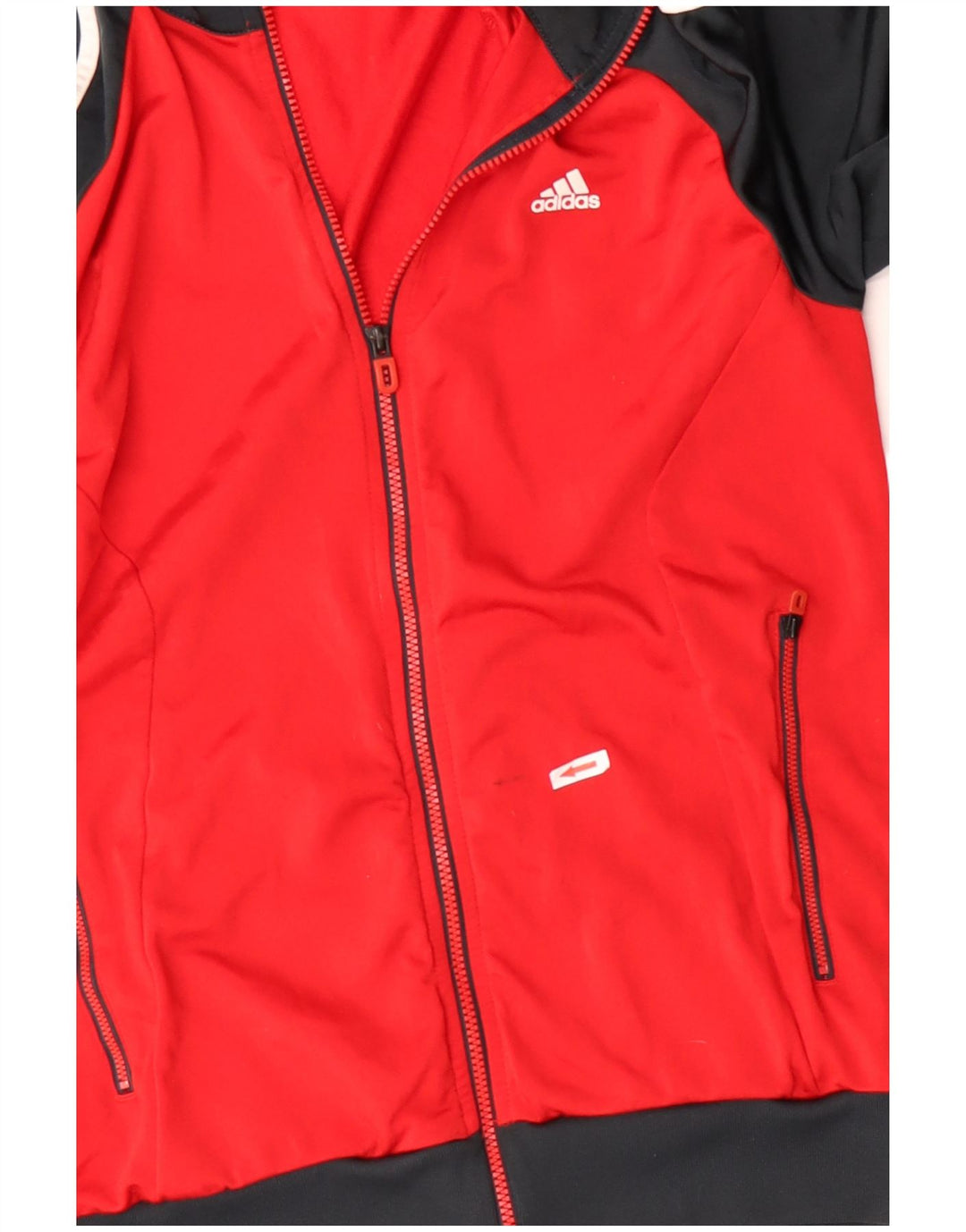 ADIDAS Mens Tracksuit Top Jacket UK 40/42 Medium Red Colourblock Poliéster
