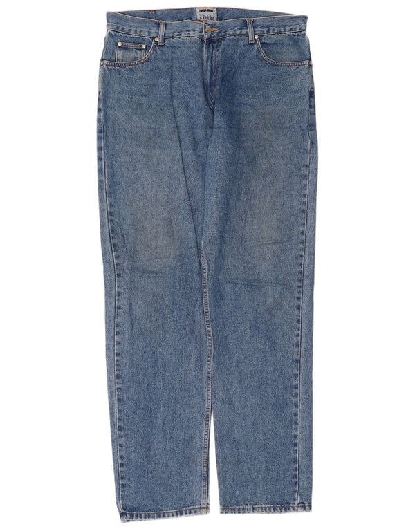 Jeans retos masculinos vintage W38 L34 algodão azul