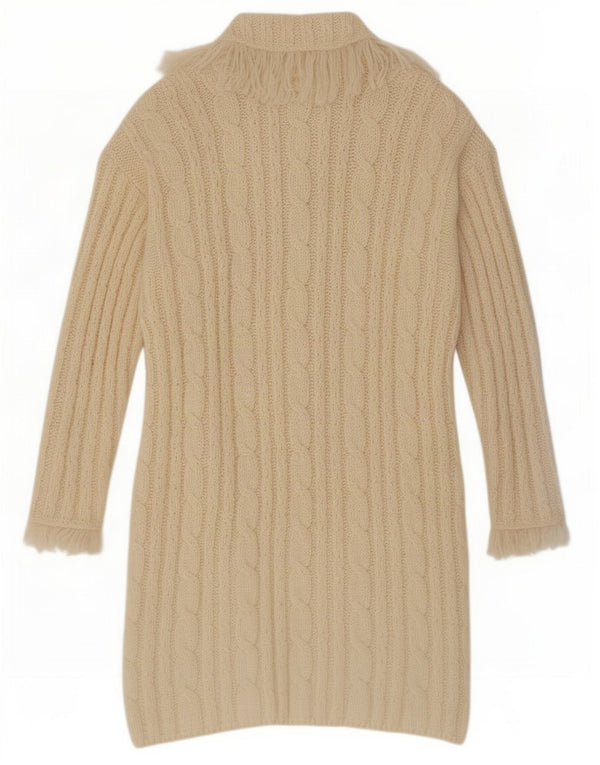 Suéter cardigã feminino Carraig Donn com palangre Reino Unido 18 XL lã bege