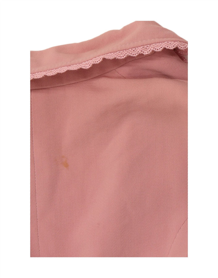 Jaqueta blazer feminina de 1 botão VALENTINO Reino Unido 14 lã virgem rosa médio