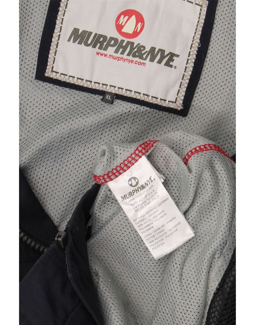 Jaqueta de chuva masculina Murphy & Nye Reino Unido 42 XL azul marinho nylon