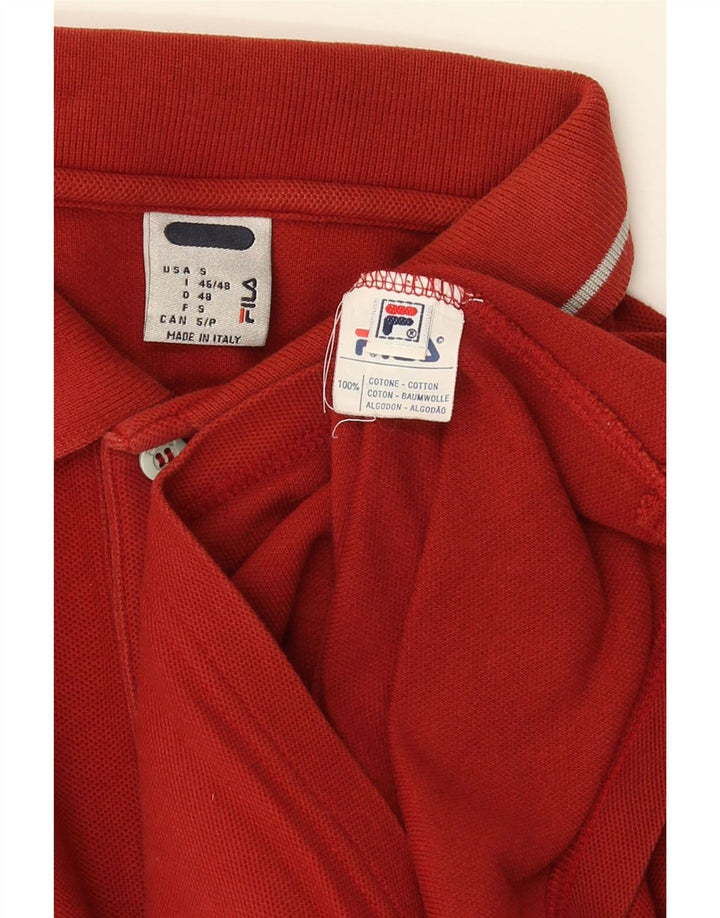 Fila Camisa Polo Masculina Pequena Algodão Vermelho