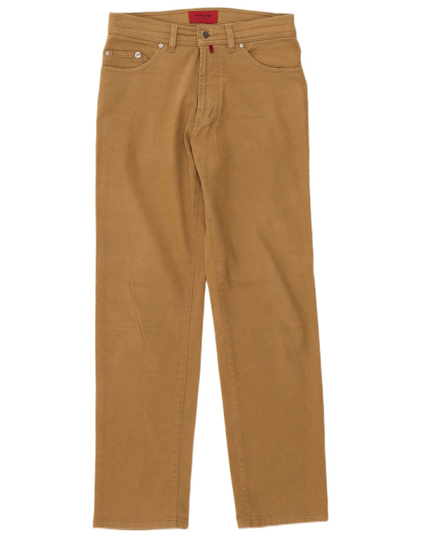 Pierre Cardin Mens Straight Jeans W32 L32 Algodão Bege