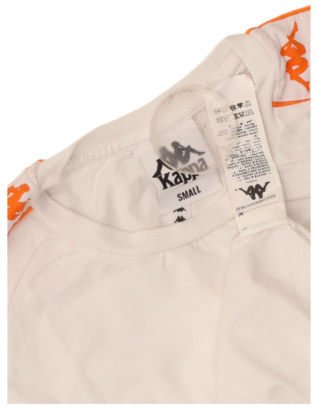 Camiseta feminina Kappa com estampa gráfica UK 10 pequeno algodão branco