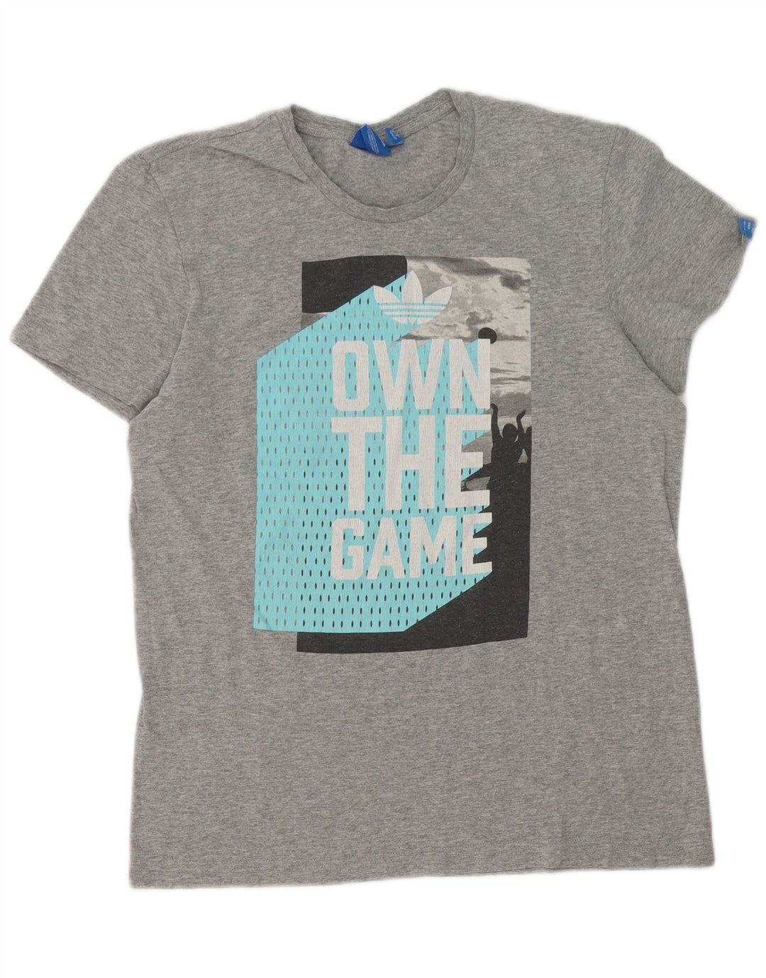 Camiseta Adidas Masculina Graphic Top Pequeno Cinza Salpicado