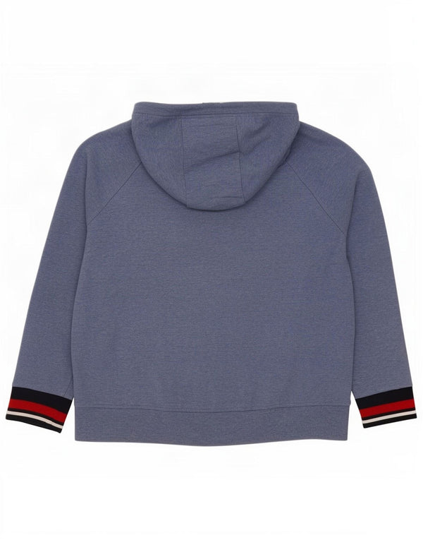 Tommy Hilfiger moletom com capuz gráfico feminino UK 16 grande bloco colorido azul
