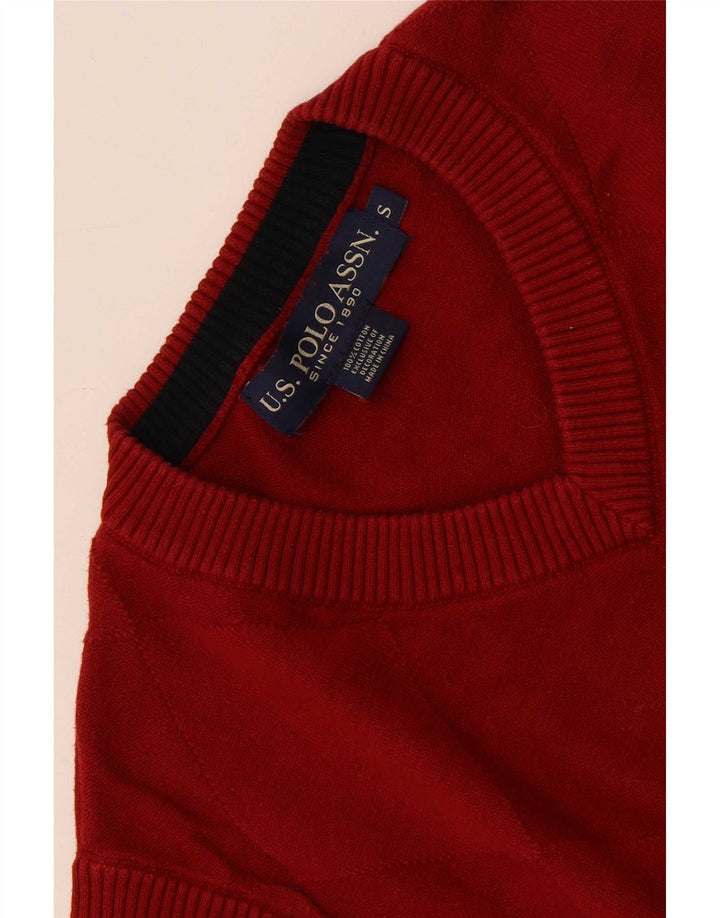 US Polo Assn. Colete masculino regata pequeno algodão vermelho