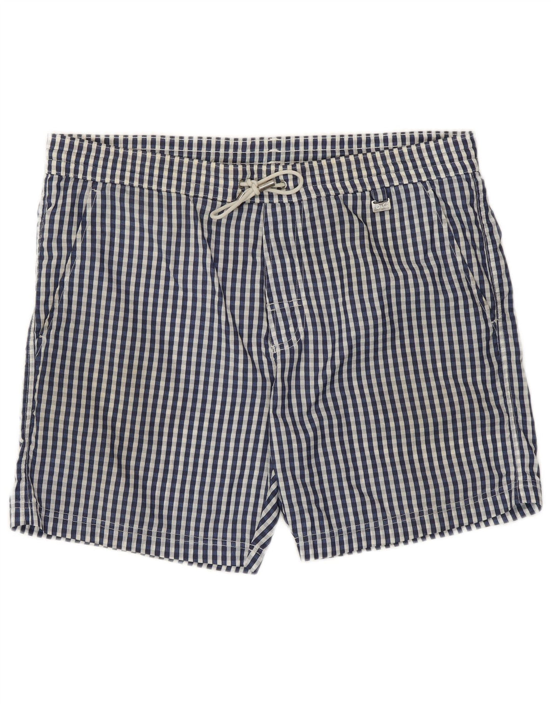 Dolce & Gabbana Shorts de banho masculino grande xadrez azul