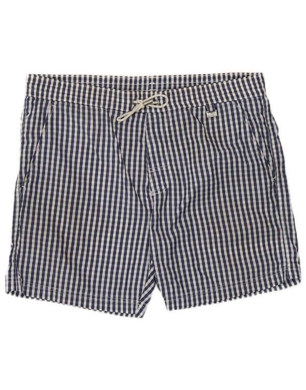 Dolce & Gabbana Shorts de banho masculino grande xadrez azul
