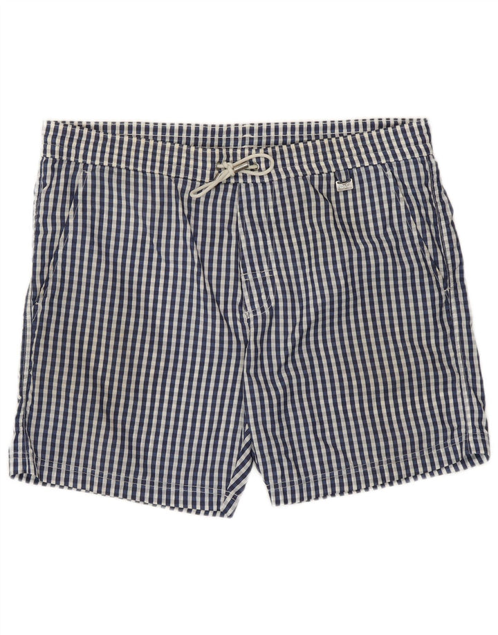 Dolce & Gabbana Shorts de banho masculino grande xadrez azul