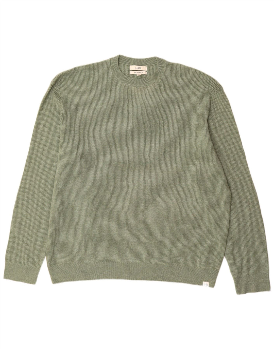 Suéter masculino Marks & Spencer com gola redonda 3XL poliéster verde