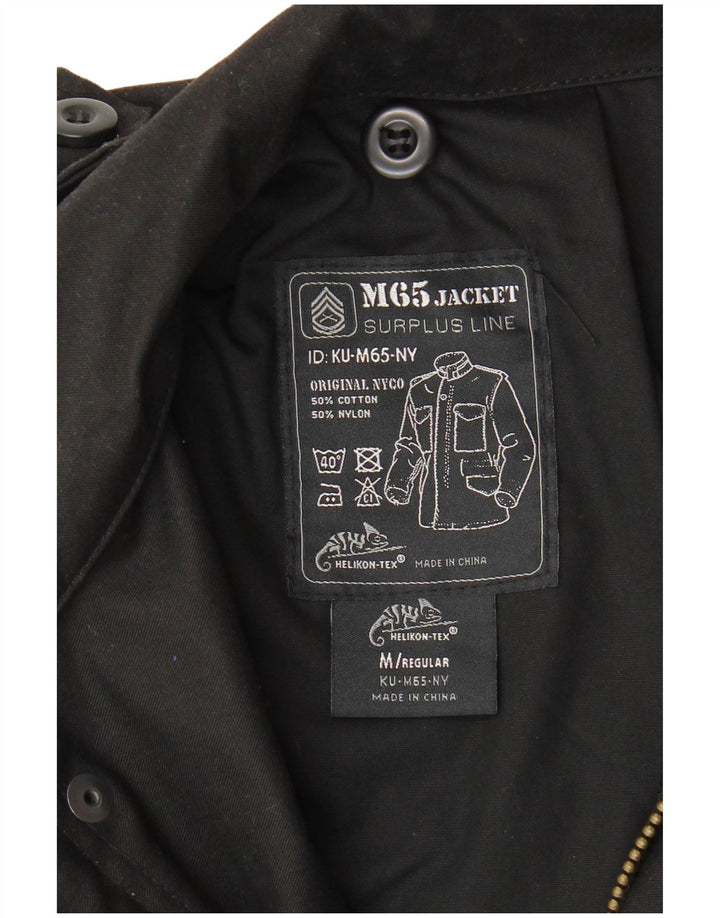 Jaqueta militar masculina vintage de ajuste regular Reino Unido 38 algodão preto médio