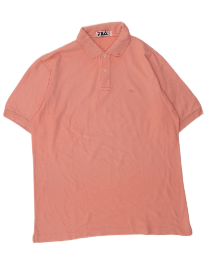 Camisa polo masculina Fila IT 52 grande algodão rosa