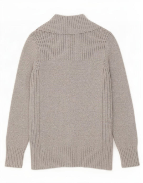 Suéter cardigã feminino Marks & Spencer Reino Unido 16 grande algodão cinza