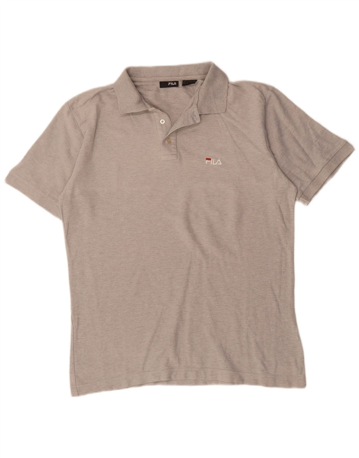 Camisa polo masculina Fila grande algodão cinza