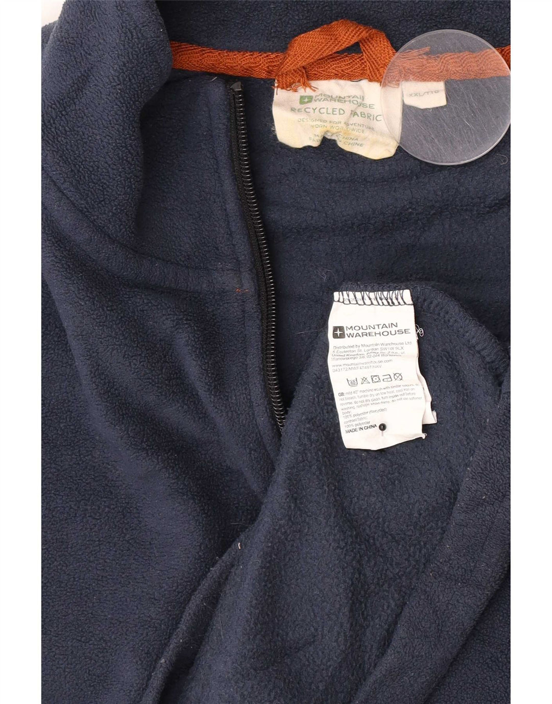 Mountain Warehouse Mens Zip Neck Fleece Jumper 2XL Poliéster Azul Marinho