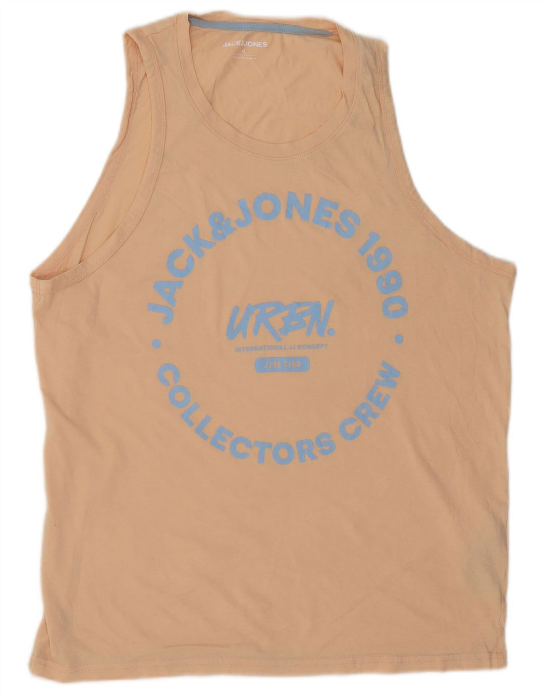 Colete gráfico masculino Jack & Jones Top XL algodão bege