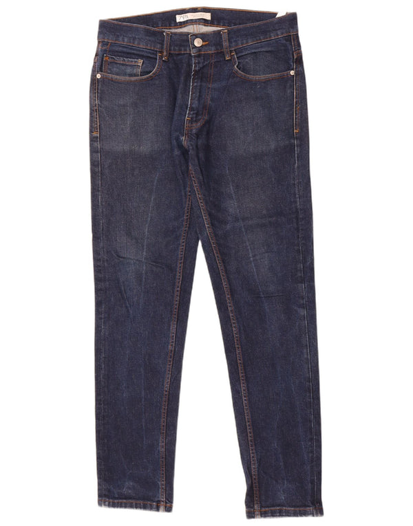 Zara Mens Slim Jeans EU 42 Grande W32 L31 Azul Marinho Algodão