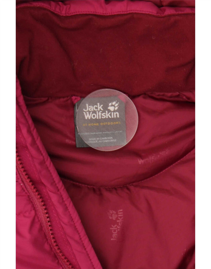 Jaqueta acolchoada com capuz feminina Jack Wolfskin Reino Unido 8/10 poliéster rosa pequeno